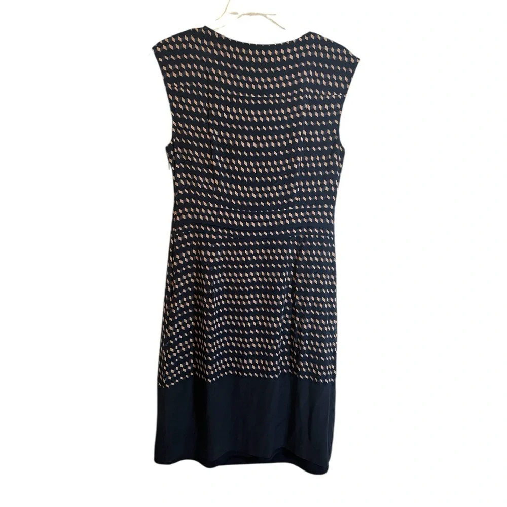 Tory Burch Women's Marlow Geometric Sleeveless Silk Sheath Dress Sz 8 - Picture 5 of 8